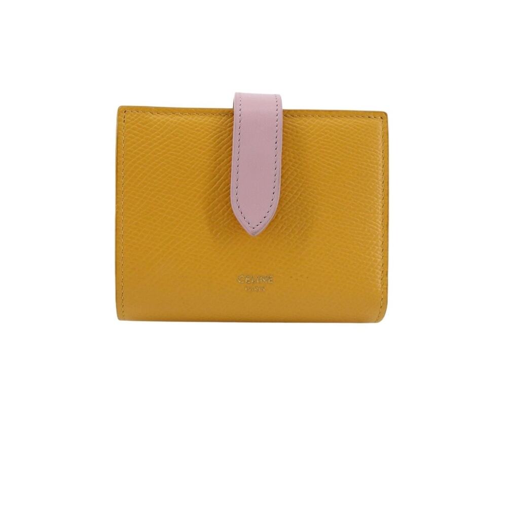 CELINE Compact Wallet – COA - Yellow & Pink Bi-Color